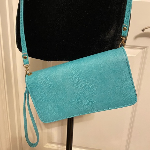 Maurice cross body blue/ aqua marine pocketbook or clutch. - Picture 6 of 8